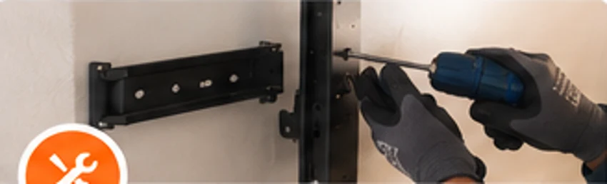 Montaje de un soporte de pared con atornillador